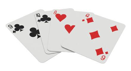 Isolated playing cards