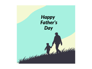 Fototapeta premium Father and Son Walking Together on Father's Day.