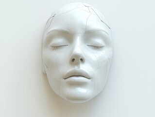 Abstract White Mannequin Sculpture: Modern Minimalist Art Installation - Aesthetic Serenity and Contemporary Expression in Photography