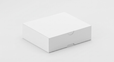 Simple white box packaging design sleek minimal product presentation on bright background