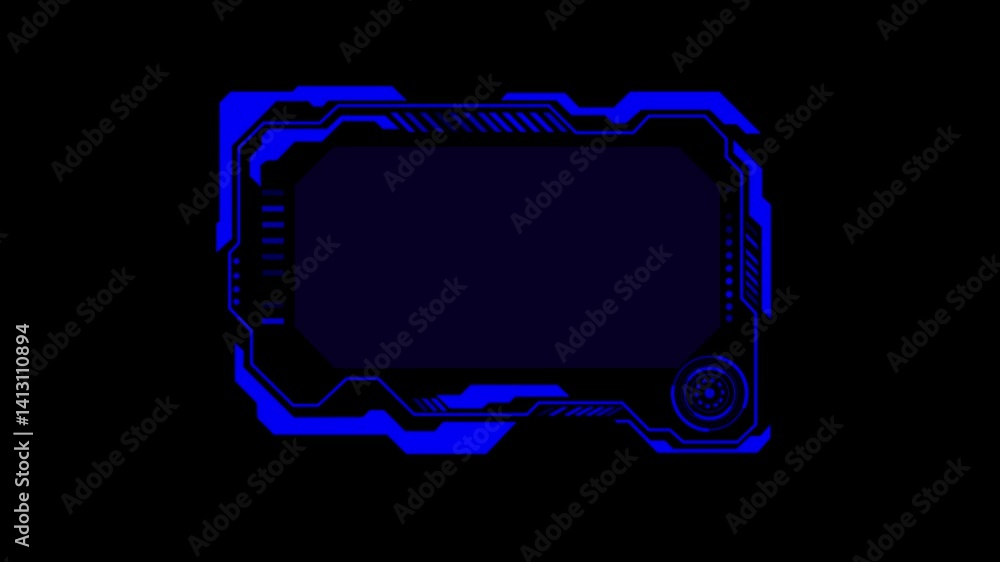 Aufkleber technology hud loop animation. frame border hud element. technology hud circle interfaces, futuristi