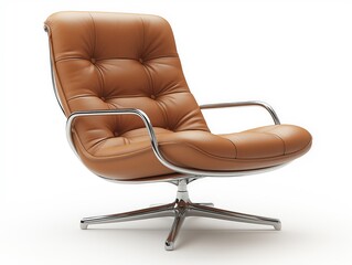 Luxury Modern Leather Armchair - Elegant and Comfortable Upholstery for Home and Office Interior Design