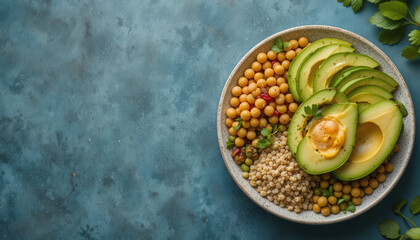 Healthy breakfast ideas enjoy vibrant bowl with avocado, quinoa, and chickpeas for nourishment