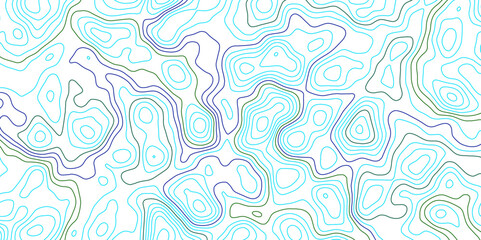Topographic wave and curve line contour map background. Abstract wavy topographic map and curved lines background. Abstract geographic wave grid line map. Vector illustration.