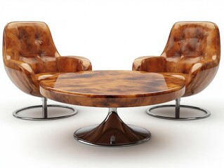 Modern Interior Furniture Design: Chic Round Table with Chairs for a Contemporary Living Room