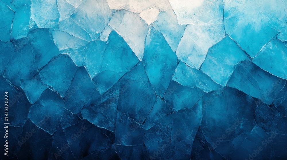 Poster abstract texture of fractured blue stone. a close-up view of fragmented, faceted pieces of a deep bl