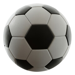 Classic Soccer Ball Close-Up with Black and White Panels