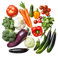 Fresh colorful organic vegetables [Transparent Background PNG] 