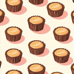 Charming cupcake pattern repeated to create a whimsical background for various projects