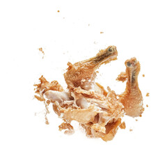Fried chicken levitating, transparent background, isolated image, [Transparent Background PNG] 