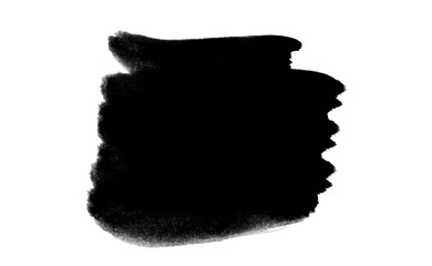 Black brush stock isolated on transparent background, PNG file