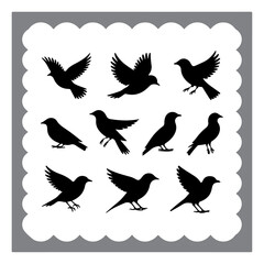 Obraz premium Elegant Flight: Bird Silhouette Pack