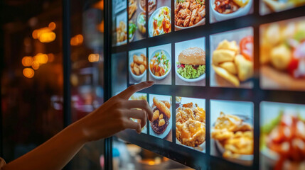 hand orders food on monitor