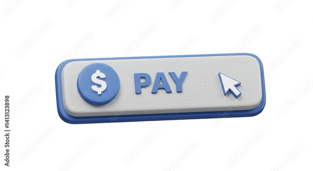 Poster isolated pay button with cursor