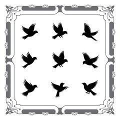 Fototapeta premium Classic Bird Shapes for Digital Art