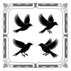 Fototapeta premium Classic Bird Shapes for Digital Art
