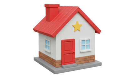 Isolated Cartoon House with Star