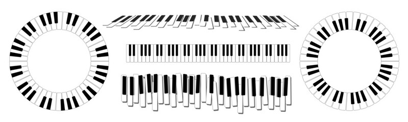 Piano keys decorative design elements
