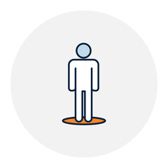 Single Status Icon. Individual Person, No Partner. Illustration for Marital Status or Personal Record Concept.
