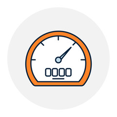 Miles Icon. Distance, Speedometer, Journey Count. Illustration for Travel and Measurement Concept.