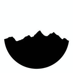 Silhouette of mountains beneath a full moon, tranquil night scenery