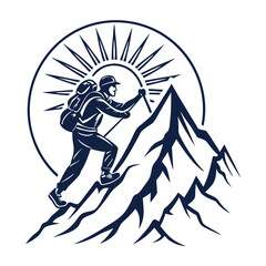 high mountain icon logo vector illustration design
