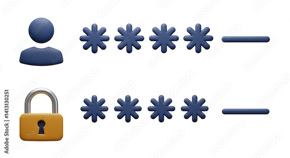 Poster isolated password security concept