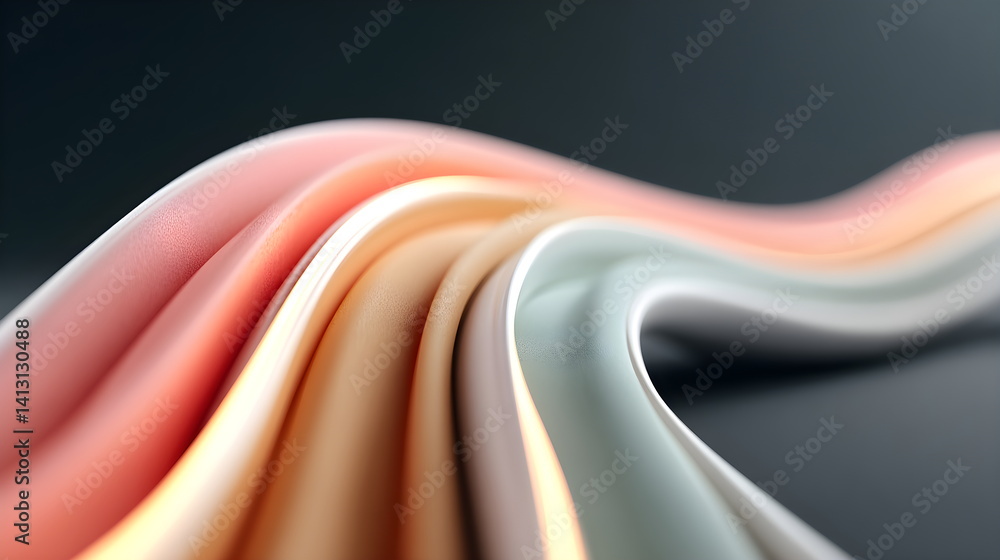 Poster abstract wave multi colored tubes. modern futuristic design element. dynamic curve shape backdrop fo