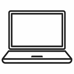 laptop outline icon on white background	