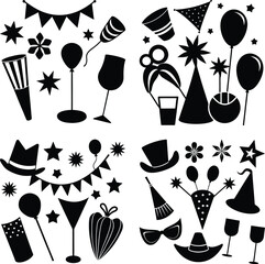 Party Accessories silhouette vector