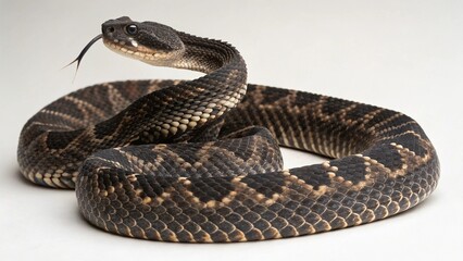 Arizona Black Rattlesnake on studio background
