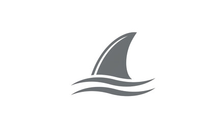 Isolated Shark Fin Silhouette