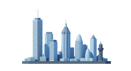 Isolated City Skyline Silhouette
