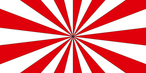 Fototapeta premium Abstract red colors and white beam flare banner, cartoon, template geometric creative rays and sunburst backdrop background. Spiral starburst and striped pattern abstract retro sun line texture.