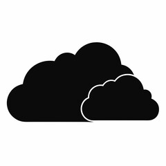 Fototapeta premium A pair of black silhouette clouds with white outlines