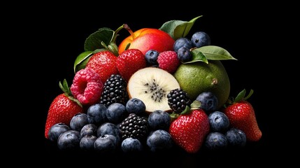 Fresh fruit abundance vibrant colors and textures