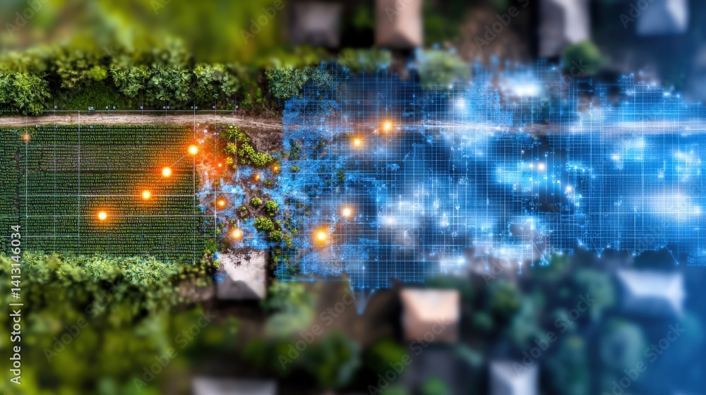 Poster innovative data mapping techniques agricultural field aerial view digital transformation critical an