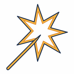 Sparkler Icon Festive Celebration Isolated On White Background Design Template