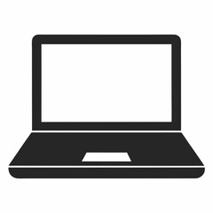 laptop silhouette icon on white background