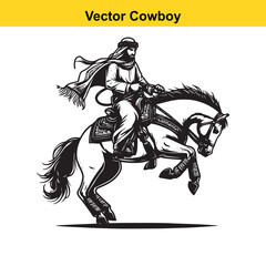 Obraz premium A cowboy baking horse 