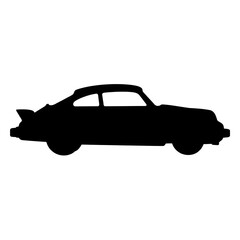 Vintage Car Silhouette Illustration on White Background