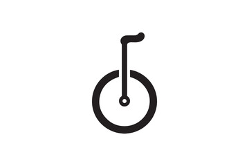 simple Unicycle silhouette icon vector isolated in white background	