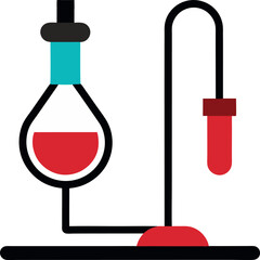 vector illustration of a red icon with a syringe