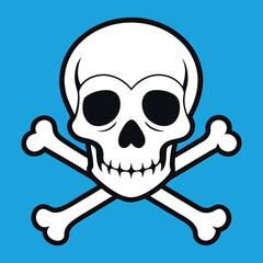Skull and crossbones pirate flag, a vector symbol of death and danger