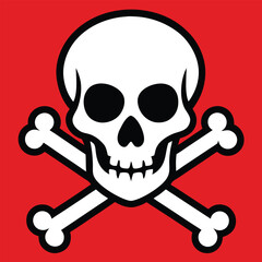 Skull and crossbones pirate flag, a vector symbol of death and danger