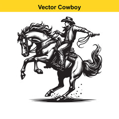 Fototapeta premium A cowboy baking horse 