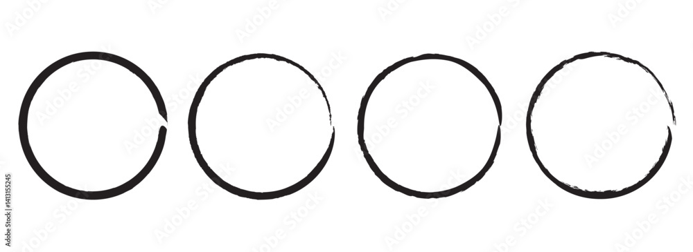 Poster grunge round shapes. grunge banner collection. set of black brush circle. ink circle icon. black sim