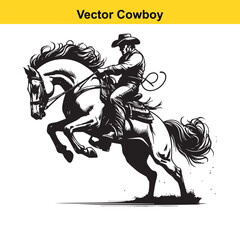 Obraz premium A cowboy baking horse 