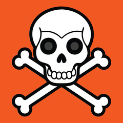 Skull and crossbones pirate flag, a vector symbol of death and danger