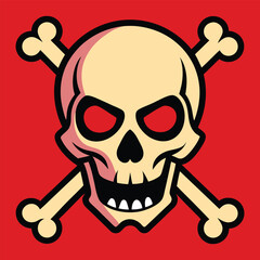 Skull and crossbones pirate flag, a vector symbol of death and danger